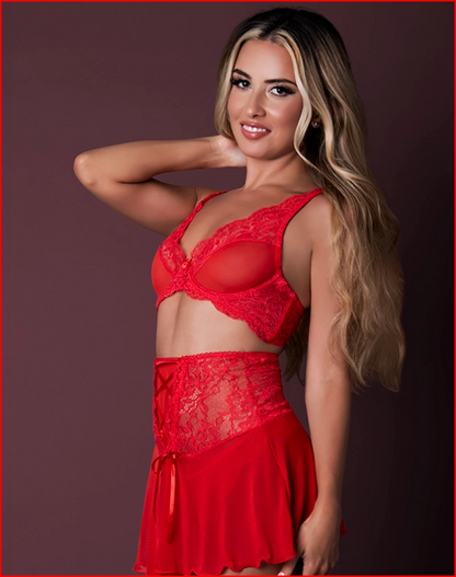 Sugar High Bralette, Cincher Skirt &amp; Thong Set SP BOUTIQUE