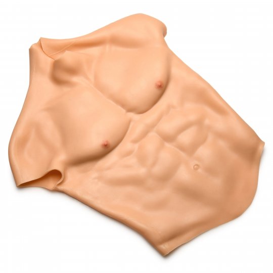 flat view of Ripped Silicone Male Chest