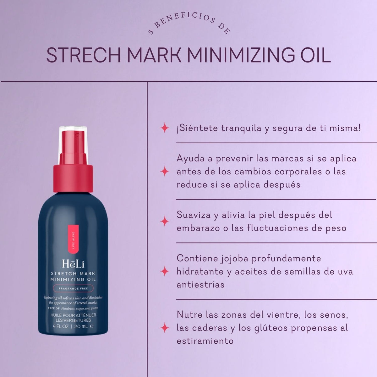 HeLi - Stretch Mark Minimizing Oil Skin Hydrator &amp; Smoother