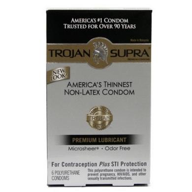 Trojan Condoms Supra Microsheer Lubricated 6 Pack PARADISE MARKETING