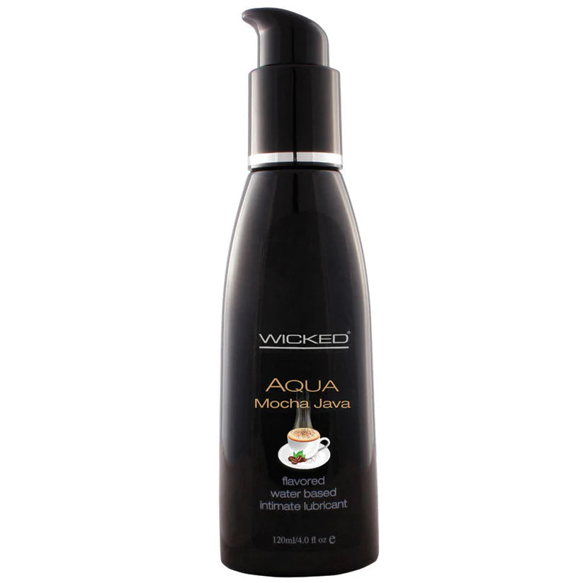 Aqua Mocha Java Flavored Water-Based Lubricant - 4 Oz WICKED SENSUAL CARE