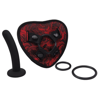 Secret Kisses Rosegasm Heart Shape Strap On Harness with 5" Dildo SECRET KISSES