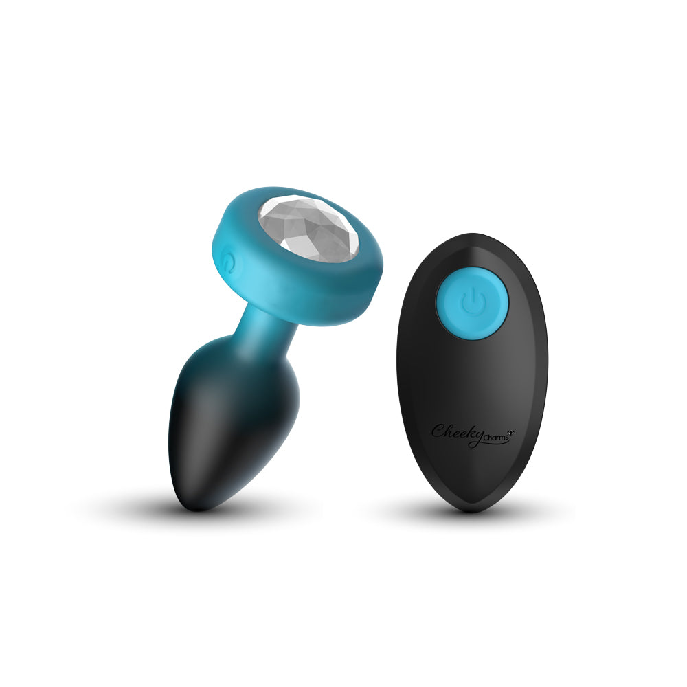 Eluxe Vibrating Clear Gem Bluombre Plug With Remote