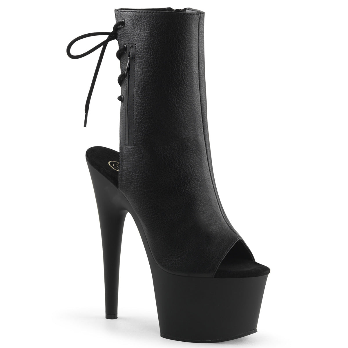 Adore 7" Stiletto Heel Open Toe Boots - Back Lace-Up Ankle Boot with Hidden Zip Pocket - SP BOUTIQUE