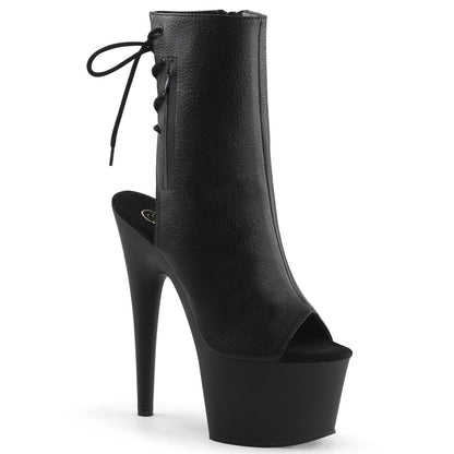 Adore 7" Stiletto Heel Open Toe Boots - Back Lace-Up Ankle Boot with Hidden Zip Pocket - SP BOUTIQUE