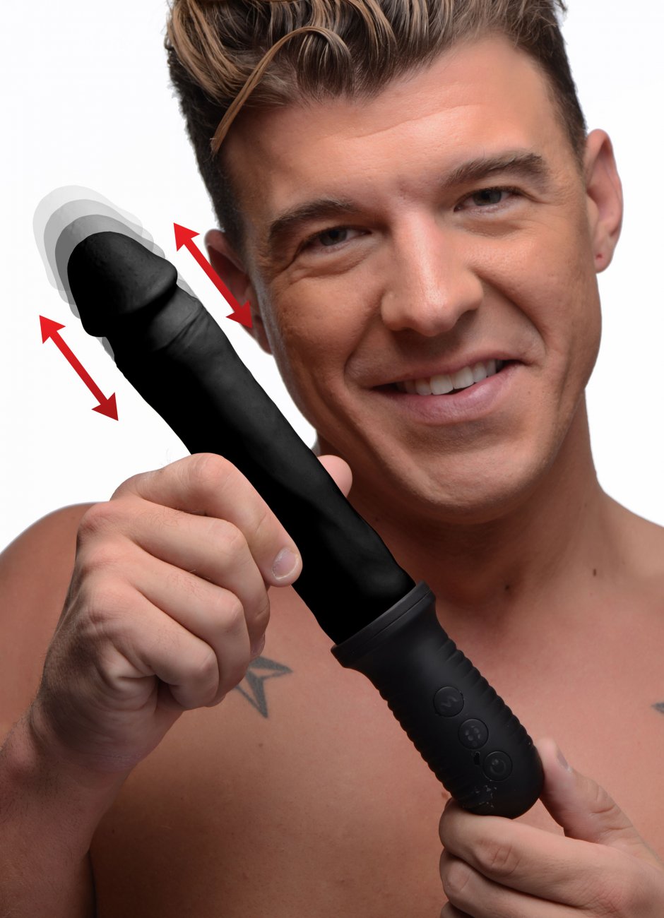 8X Auto Pounder Vibrating and Thrusting Dildo with Handle MASTER SERIES