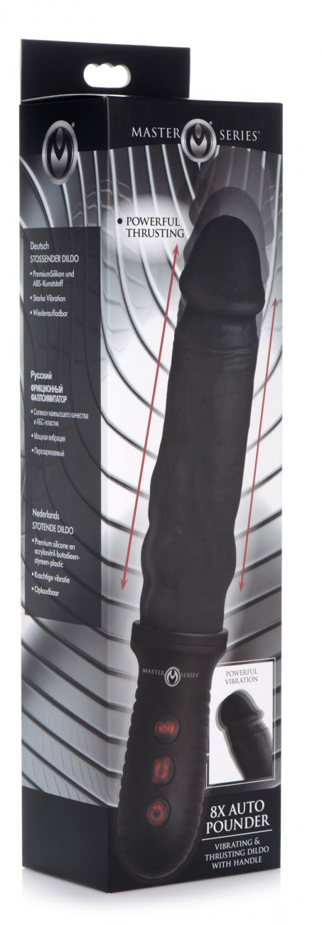 8X Auto Pounder Vibrating and Thrusting Dildo with Handle MASTER SERIES