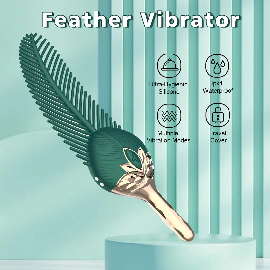 Peacock Feather Tickler - Body Massager with 10 Modes