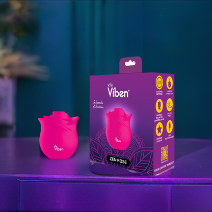 Zen Rose  Handheld Rose Clitoral and Nipple Stimulator VIBEN