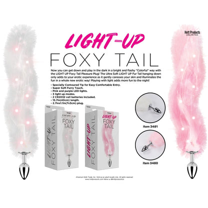 FOXY TAIL - LIGHT UP FAUX FUR BUTT PLUG HOTT PRODUCTS