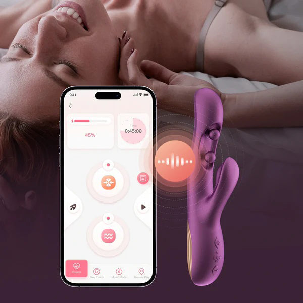 Gem - App Control G-Iggle Balls Rabbit Vibrator - Purple HONEY PLAY BOX