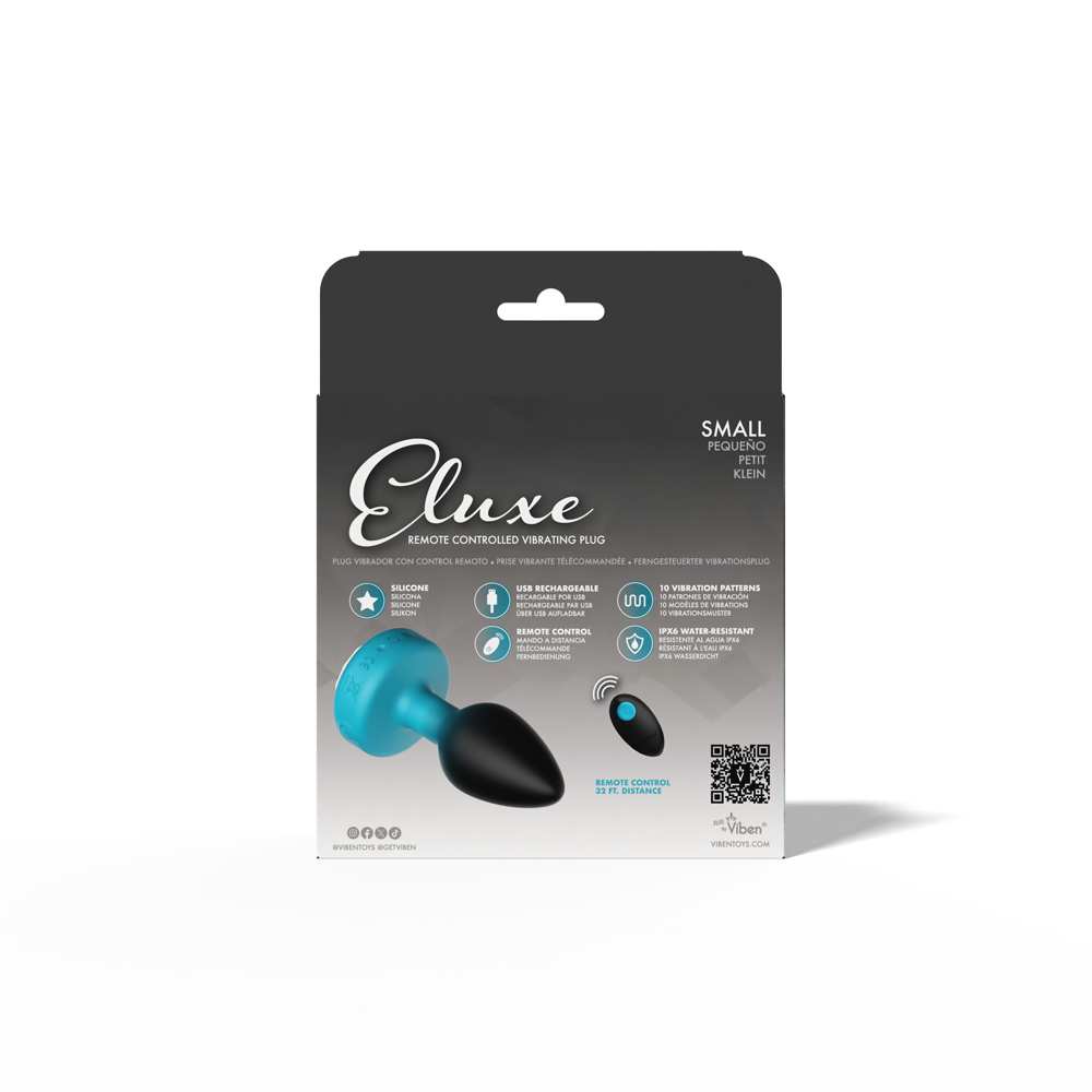 Eluxe Vibrating Clear Gem Bluombre Plug With Remote