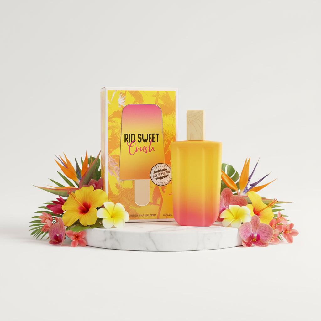 Perfume bottle and packaging with &