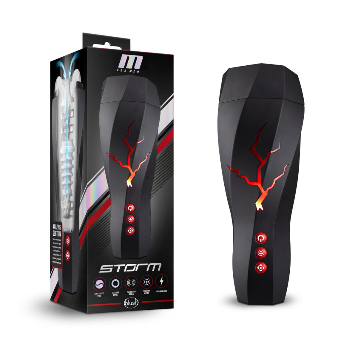M For Men Storm Rechargeable Masturbator BLUSH