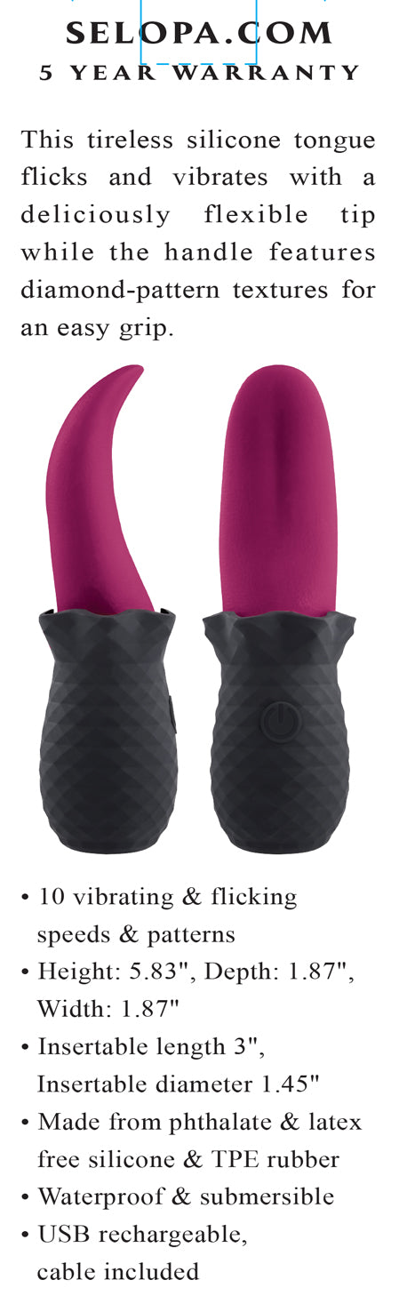 Selopa Vibromasseur pour langue rechargeable en silicone