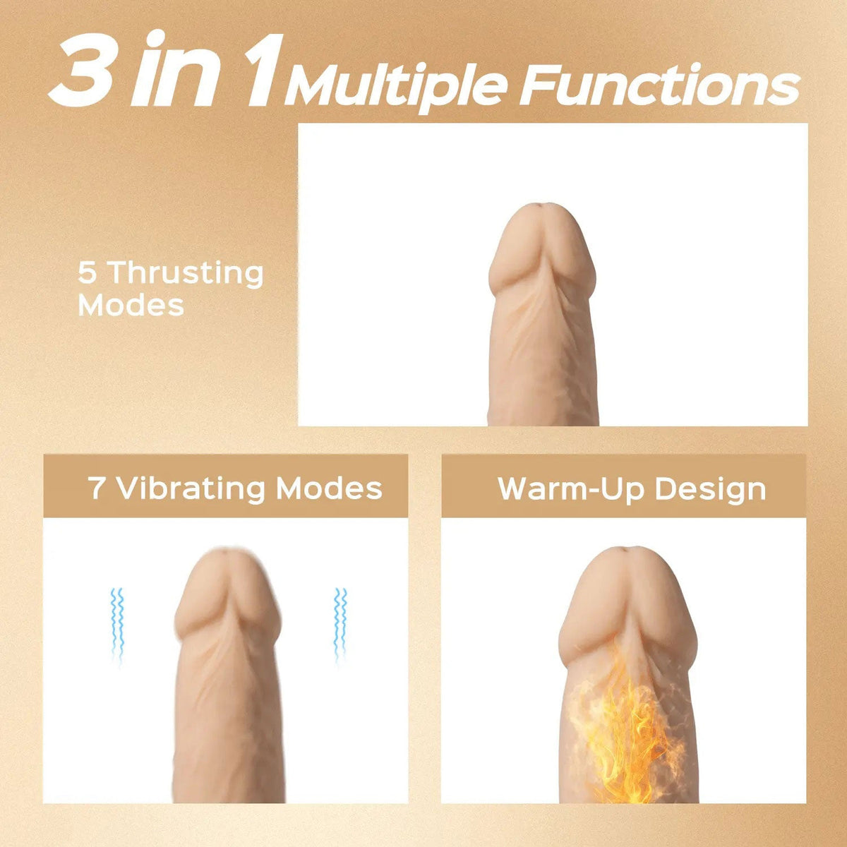 Luis-App Controlled 8.5" Real Thrusting Dildo With Clit Licker HONEY PLAY BOX