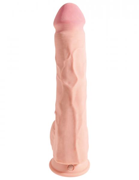 Dildo King Cock Triple Densidad 12 pulgadas con Bolas Beige