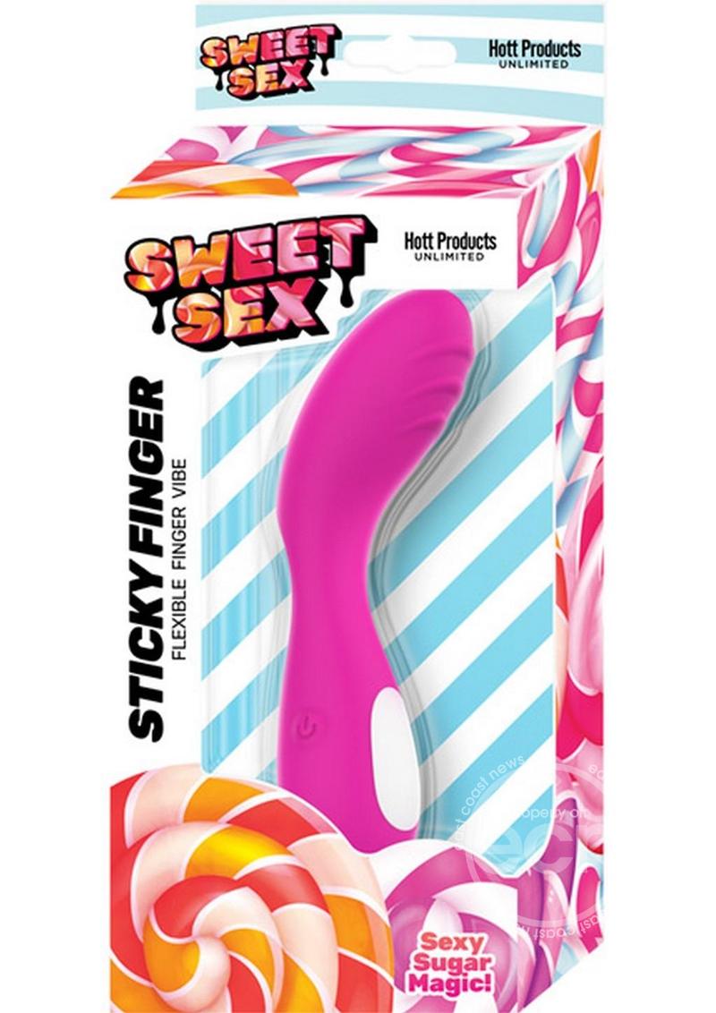 Sweet Sex Sticky Finger Rechargeable Silicone Power Play Vibe - Magenta - SP BOUTIQUE