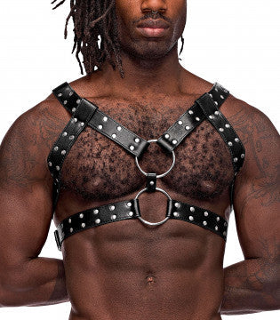 Gemini Leather Harness - One Size - Black - SP BOUTIQUE