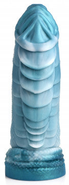 Sea Serpent Blue Scaly Silicone Dildo