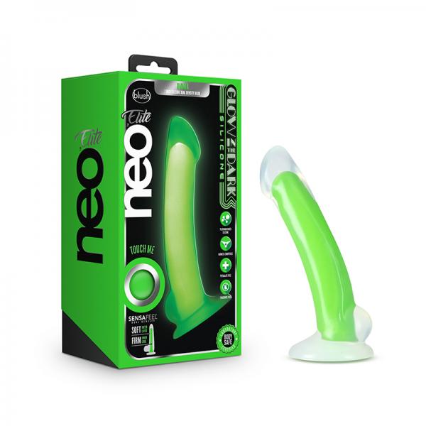 Neo Elite - Glow-in-the-dark Omnia - 7-inch Silicone Dual-density Dildo - Neon Green - SP BOUTIQUE