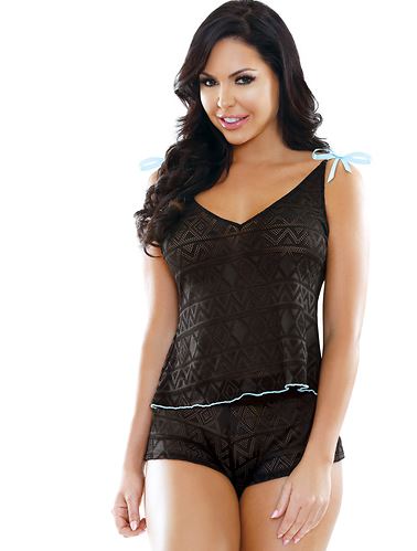 Fantasy Lingerie Nadia Geo Lace Short Set - SP BOUTIQUE