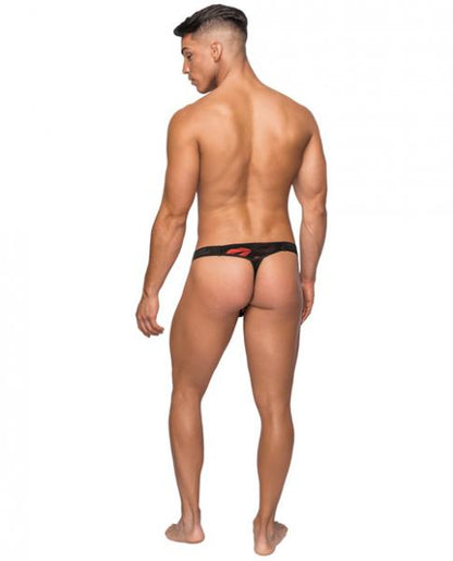 Male Power Kiss Me Micro Thong V Sheer Lips - SP BOUTIQUE