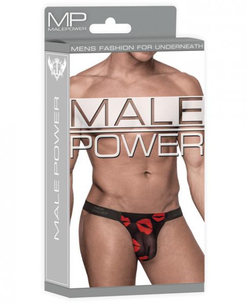 Male Power Kiss Me Micro Thong V Sheer Lips