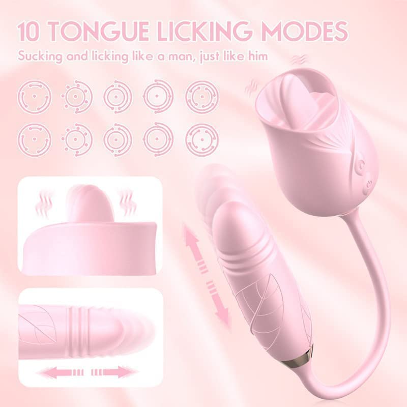 Vibrador de empuje para lamer la lengua del punto G sensual