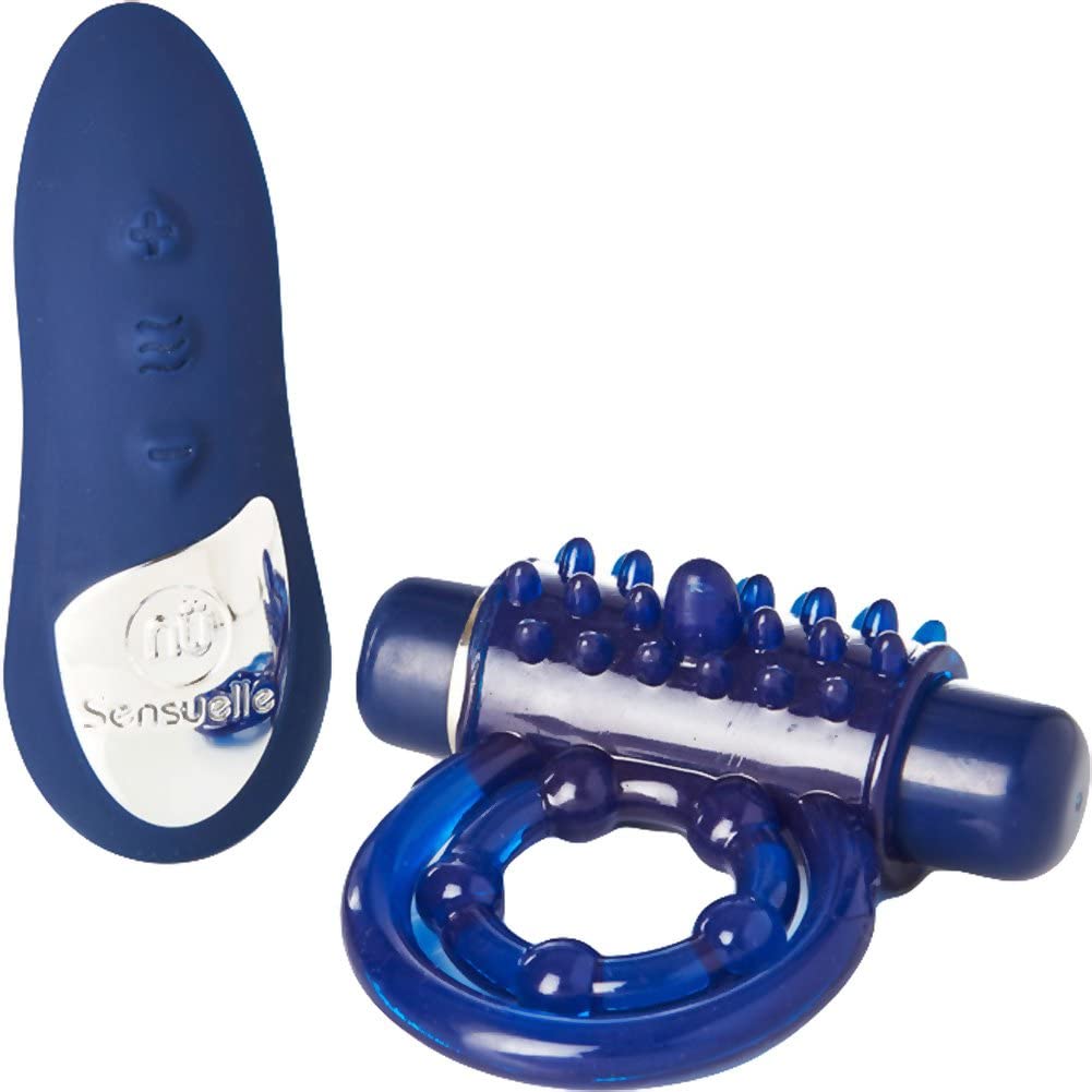 Sensuelle Remote Control Rechageable Bullet Ring Blue - SP BOUTIQUE