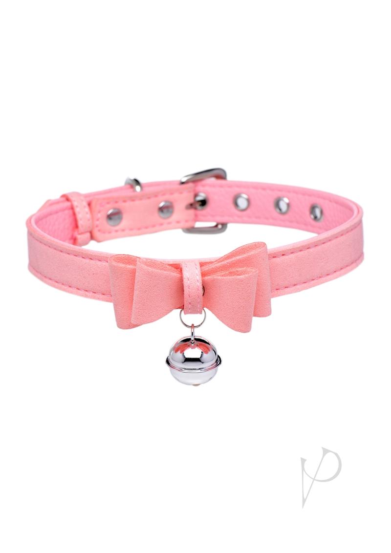 Master Series Sugar Kitty Cat Bell Collar - Pink/Silver - SP BOUTIQUE