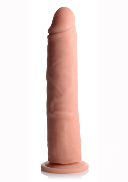 Big Shot Silicone Vibrating &amp; Twirling Remote Control Rechargeable Dildo 9in - Vanilla - SP BOUTIQUE