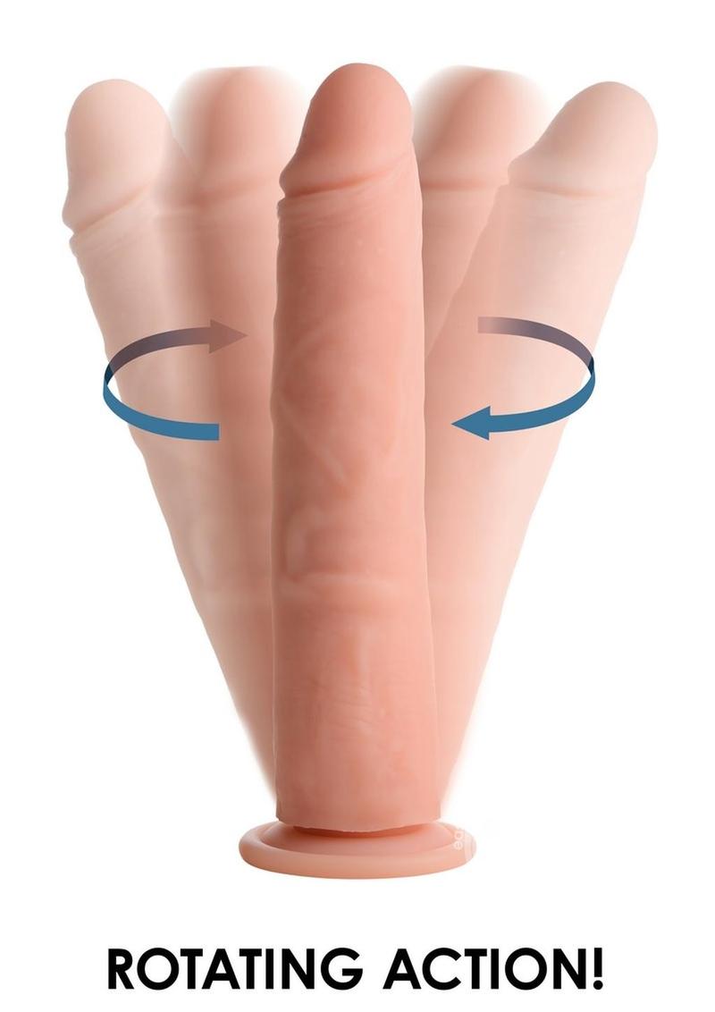 Consolador Recargable Con Control Remoto Vibrador Y Giratorio De Silicona Big Shot 9in - Vainilla