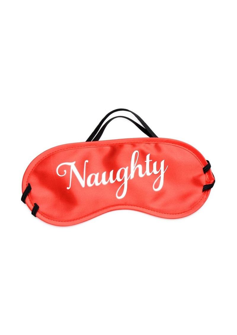 ¡Estallido! Naughty Holiday Blindfold and Wrist Ties Kit (juego de 3) - Rojo