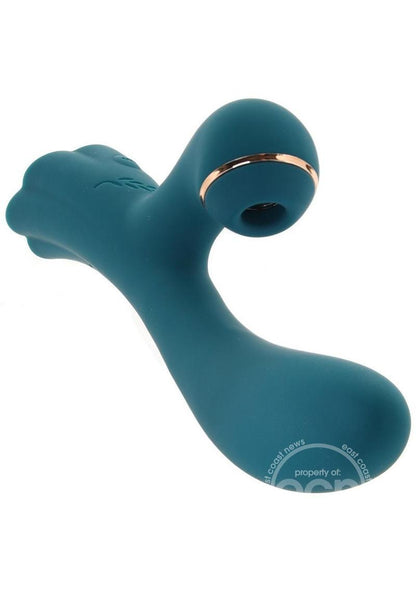 Luxe Aura Rechargeable Silicone Clitoral Stimulator - Teal - SP BOUTIQUE