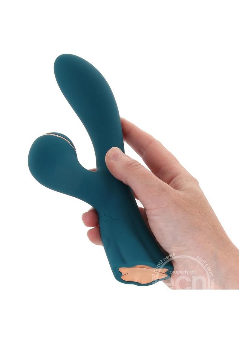 Luxe Aura Rechargeable Silicone Clitoral Stimulator - Teal - SP BOUTIQUE