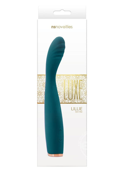 Luxe Lillie Silicone Rechargeable Vibrating Slim Wand Massager - Teal - SP BOUTIQUE