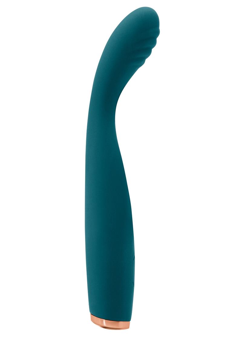 Luxe Lillie Silicone Rechargeable Vibrating Slim Wand Massager - Teal - SP BOUTIQUE