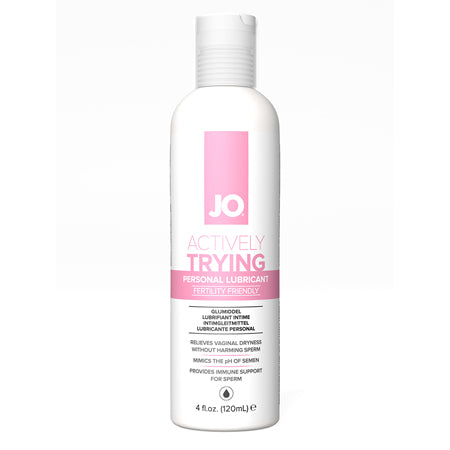 JO Actively Trying Lubricante personal a base de agua apto para la fertilidad, 4 oz.