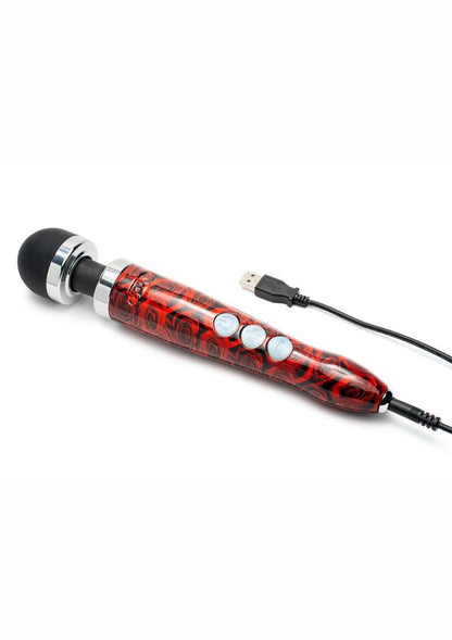 Doxy Die Cast 3R Wand Rechargeable Vibrating Body Massager - Rose Pattern - SP BOUTIQUE