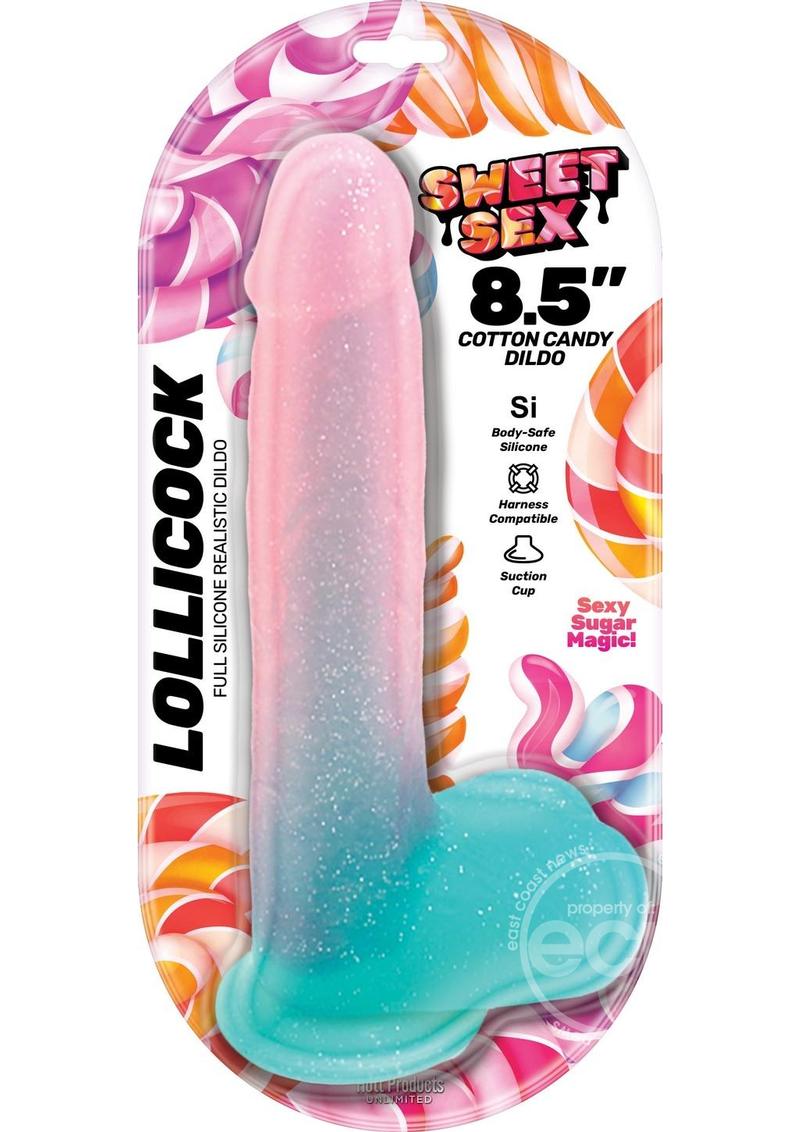 Sweet Sex Lollicock Silicone Dildo 8.5in - Multicolor - SP BOUTIQUE