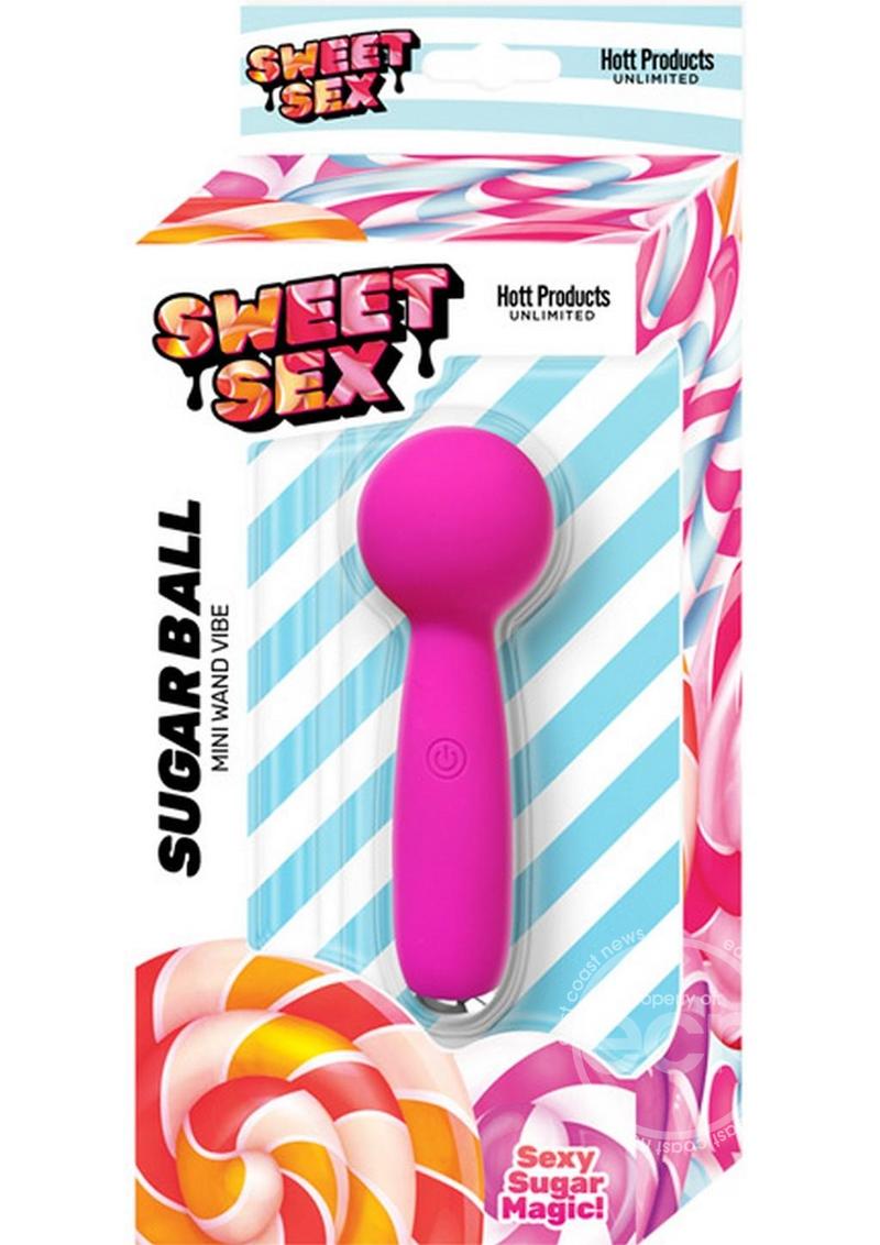 Sweet Sex Sugar Ball Rechargeable Silicone Mini Wand Vibrator - Magenta - SP BOUTIQUE