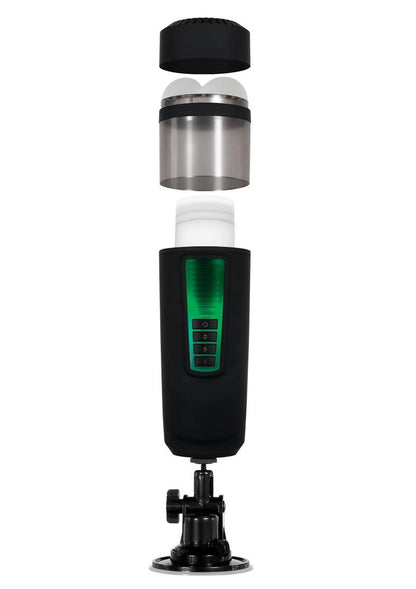 Gender X Message In A Bottle Rechargeable Thrusting Spinning Stroker - Black/Clear - SP BOUTIQUE