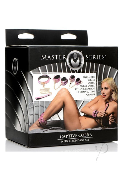 Master Series Captive Cobra Bondage Set (6 Piece) - Pink/Rainbow - SP BOUTIQUE