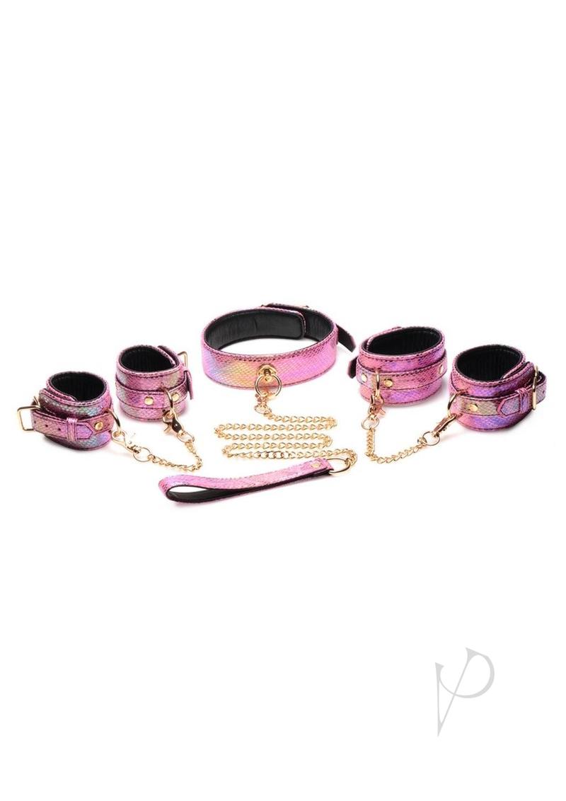 Master Series Captive Cobra Bondage Set (6 Piece) - Pink/Rainbow - SP BOUTIQUE