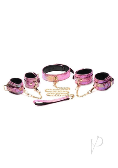 Master Series Captive Cobra Bondage Set (6 Piece) - Pink/Rainbow - SP BOUTIQUE