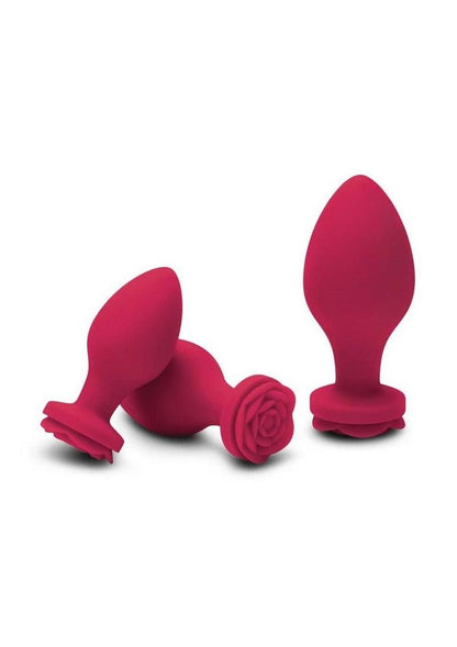 Secret Kisses Rosegasm Butt Bouquet Training Set Silicone Plugs (3 Piece) - Red - SP BOUTIQUE