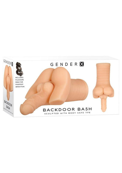Gender X Backdoor Bash Stroker with Vibrating Cock Ring - SP BOUTIQUE