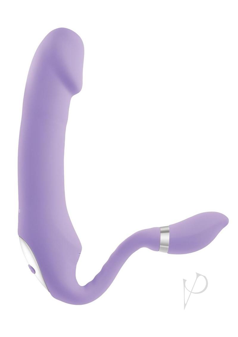 Gender X Orgasmic Orchid Rechargeable Silicone Vibrator with Clitoral Stimulator - Purple - SP BOUTIQUE
