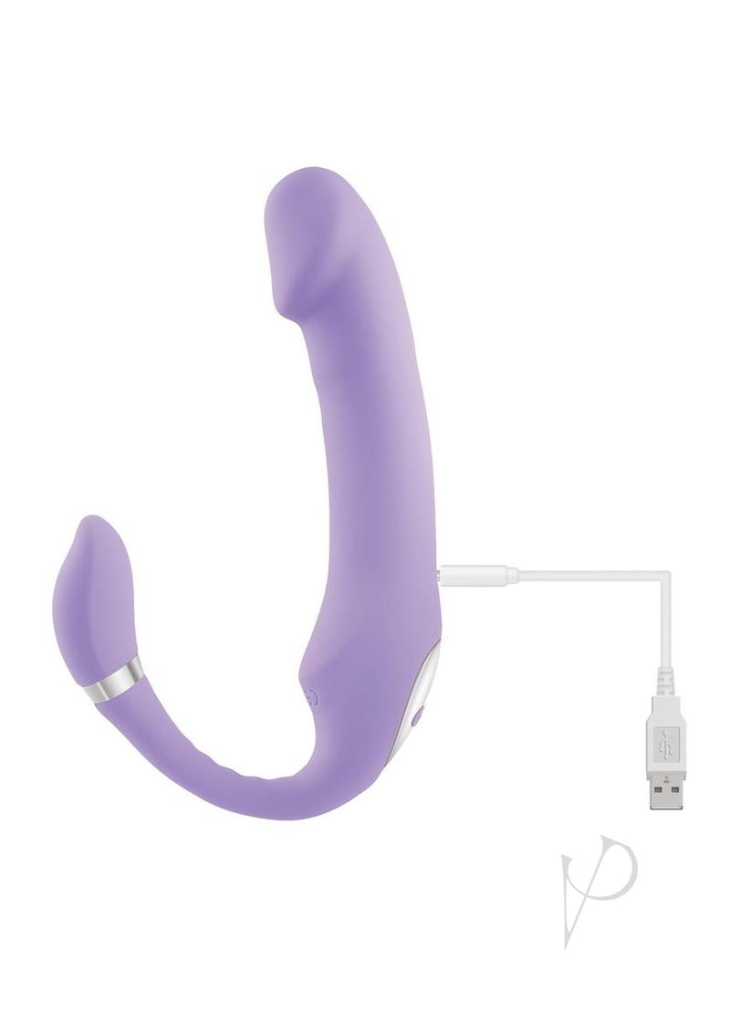 Gender X Orgasmic Orchid Rechargeable Silicone Vibrator with Clitoral Stimulator - Purple - SP BOUTIQUE
